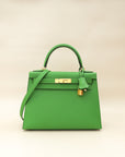 Hermes Vert Yucca Kelly 28 Sellier Bag