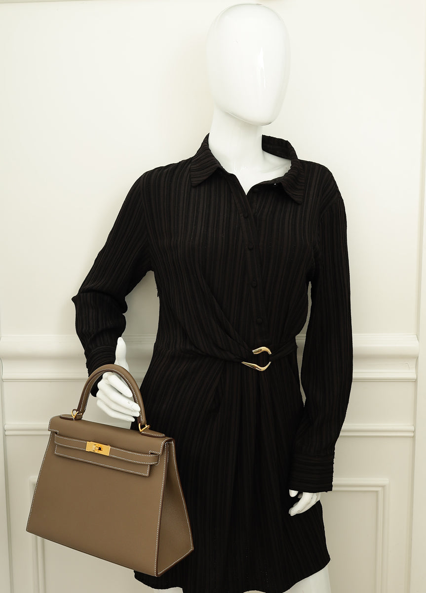 Hermes Etoupe Sellier Kelly 28 Bag