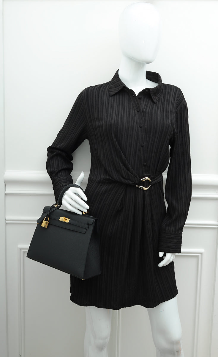 Hermes Noir Sellier Kelly 25 Bag