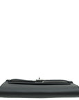 Hermes Noir Classique Kelly To Go Wallet W/ Maxi Quadrille Strap