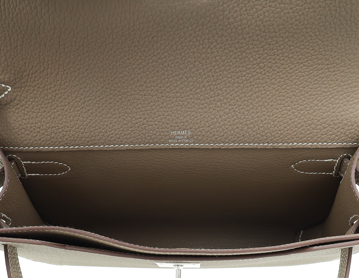Hermes Etoupe Kelly Depeches 25 Pouch