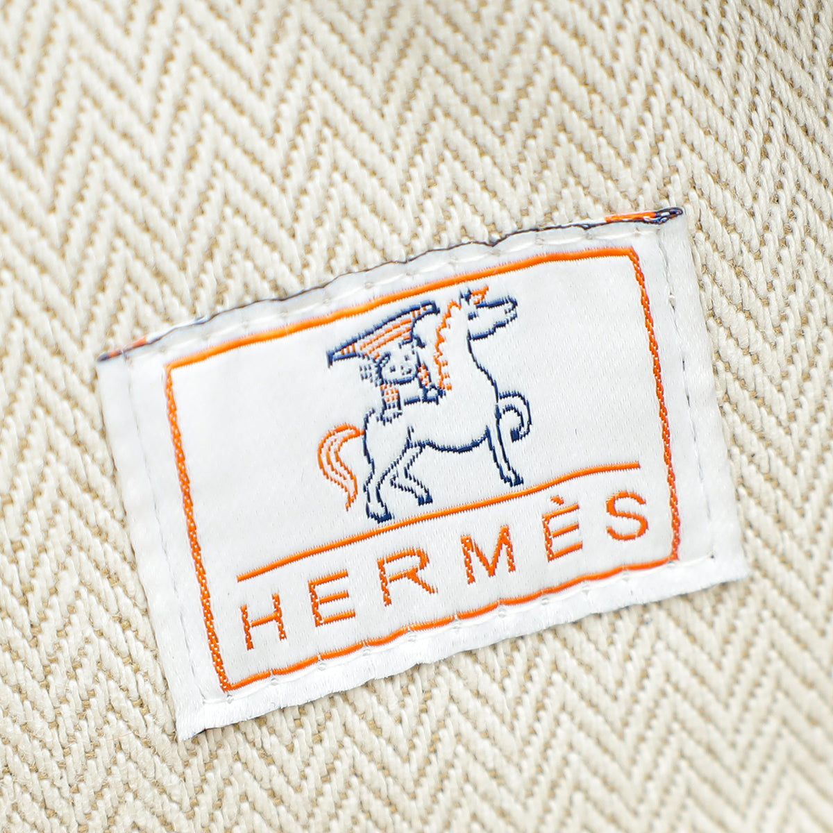 Hermes Biscuit Bride-a-Brac Cabriole Herringbone Large Case