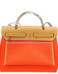 Hermes Bicolor Herbag 31 PM Toile Vache Hunter Bag