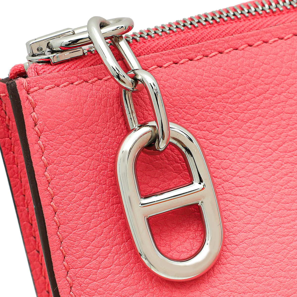 Hermes Rose Azalee Zipengo Chaine D&#39;Ancre GM Pouch