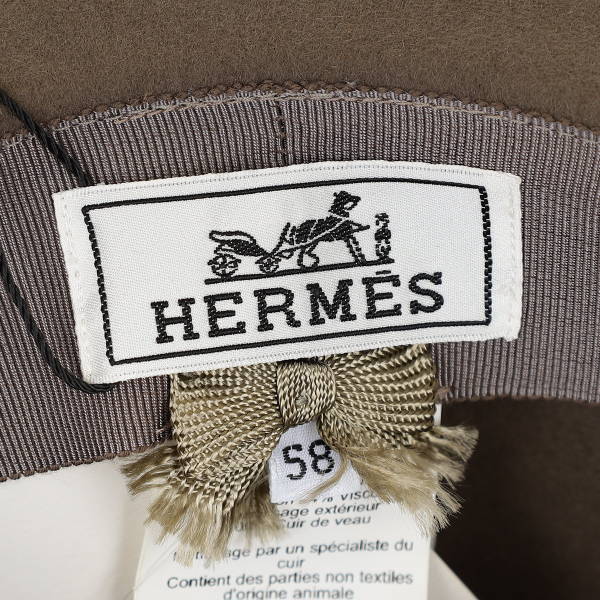 Hermes Etoupe Hampton Hat