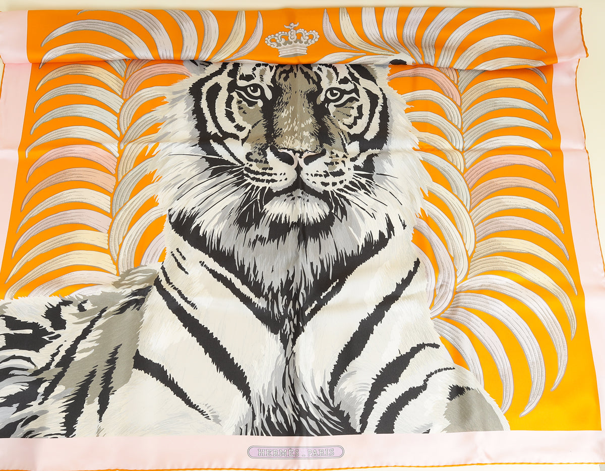 Hermes Tricolor Tigre Royal Double Face Scarf 90
