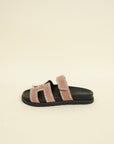 Hermes Rose Perle Suede Crystal Chypre Sandals 36.5