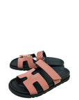 Hermes Bois De Rose Satin Chypre Sandals 36.5