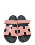 Hermes Bois De Rose Satin Chypre Sandals 36.5