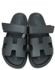 Hermes Noir Chypre Sandal 37.5