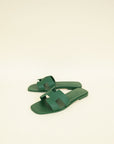 Hermes Vert Cactus Oran Sandals 37.5