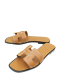 Hermes Naturel Oran Embroidered Sandal 37.5