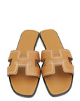 Hermes Naturel Oran Embroidered Sandal 37.5