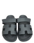 Hermes Noir Chypre Sandals 37.5