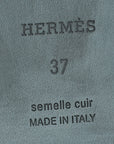 Hermes Noir Oran Sandals 37