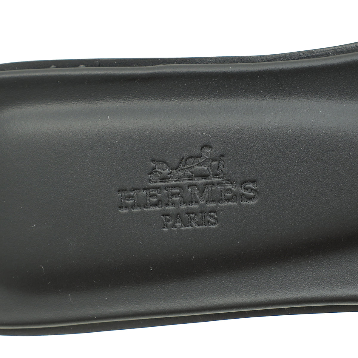 Hermes Noir Oran Sandals 37