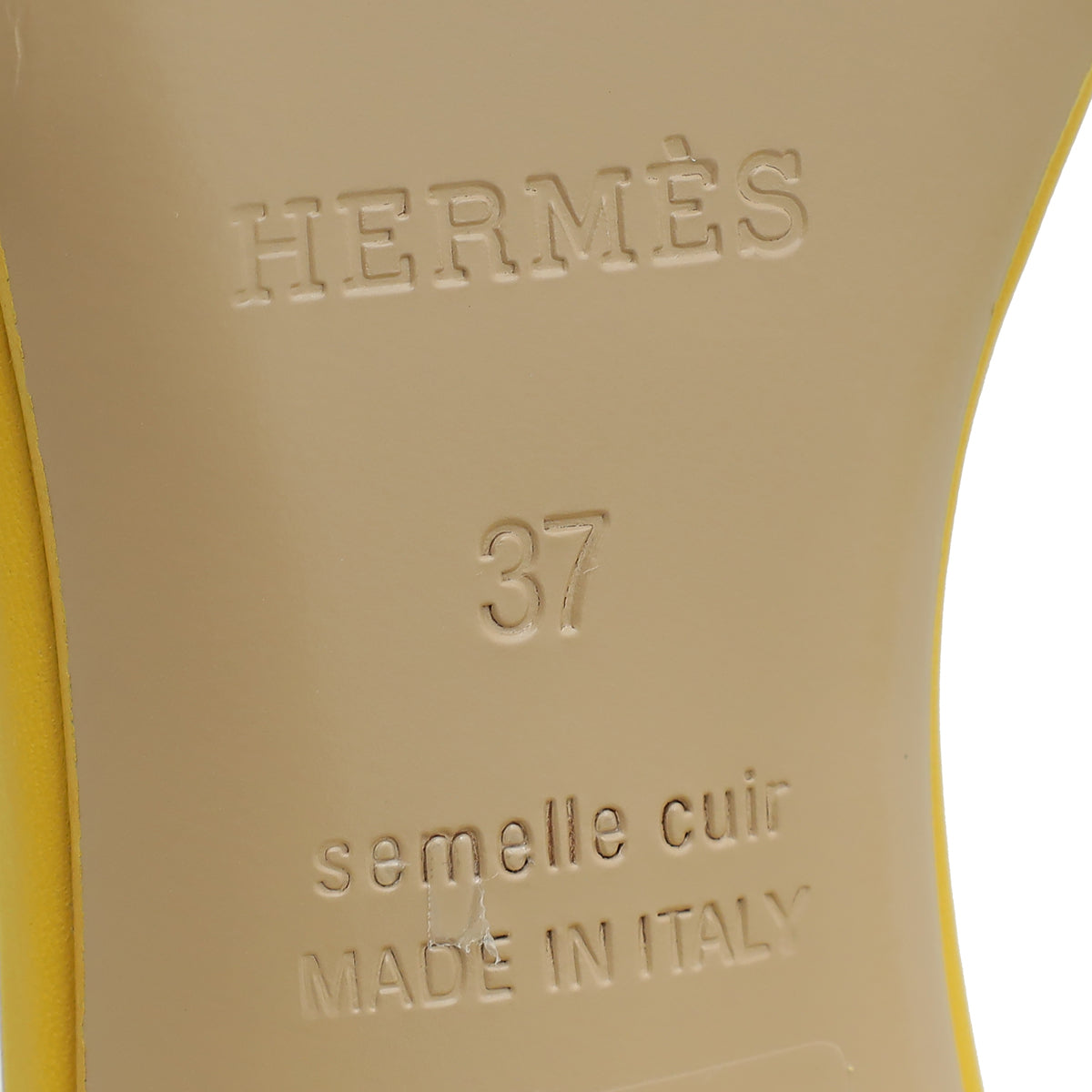 Hermes Jaune Impérial Oasis Sandal 37