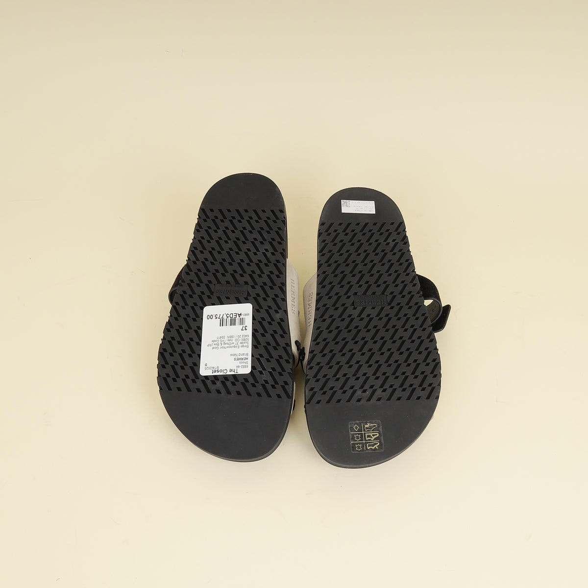 Hermes Bicolor Tufted Leopard Chypre Sandals 37-Hermes-THE CLOSET