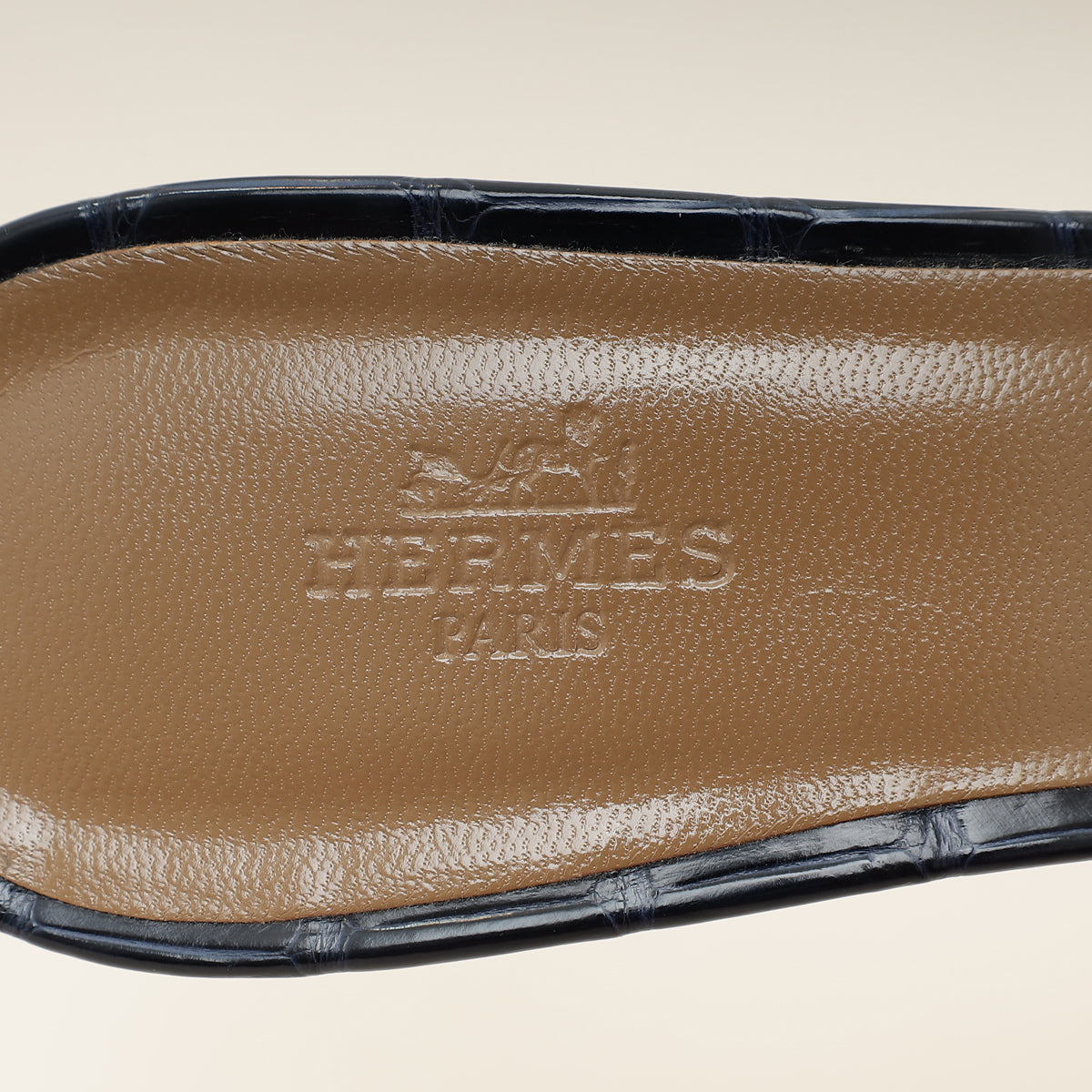 Hermes Bleu Marine Alligator Oasis Mississippiensis Sandal 39