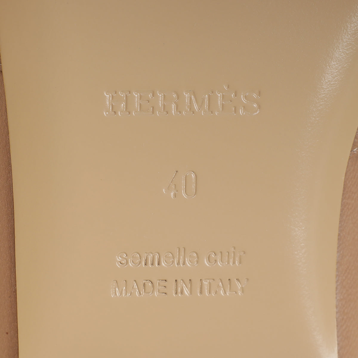 Hermes Beige Sarrazin Patterned Insole Oz Mule 40