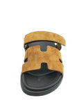 Hermes Brun Fume Suede Goatskin Chypre Sandal 42