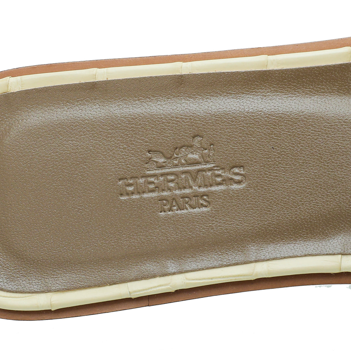 Hermes Vanille Matte Alligator Oran Sandal 37