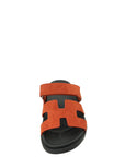 Hermes Burnt Orange Suede Goatskin Chypre Sandal 37.5