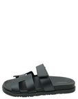 Hermes Noir Chypre Sandals 38