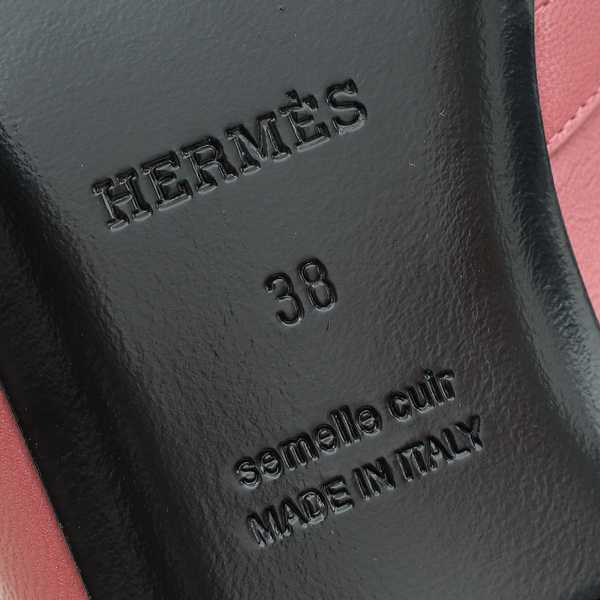 Hermes Rose Aphrodite Oz Mule 38