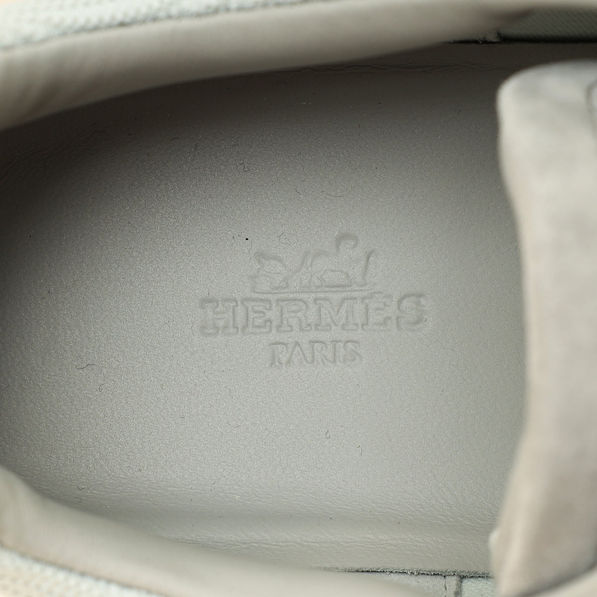 Hermes Gris Suede Mesh Bouncing Sneaker 40