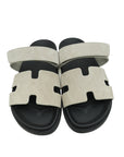 Hermes Grey Suede Chypre Sandals 41.5