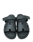 Hermes Noir Chypre Sandals 42