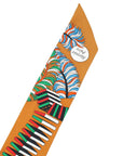 Hermes Caramel Vert Bleu Silk De l'Ombrelle Aux Duels Twilly