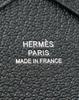 Hermes Noir Calvi Duo Compact Mysore Goatskin Card Holder