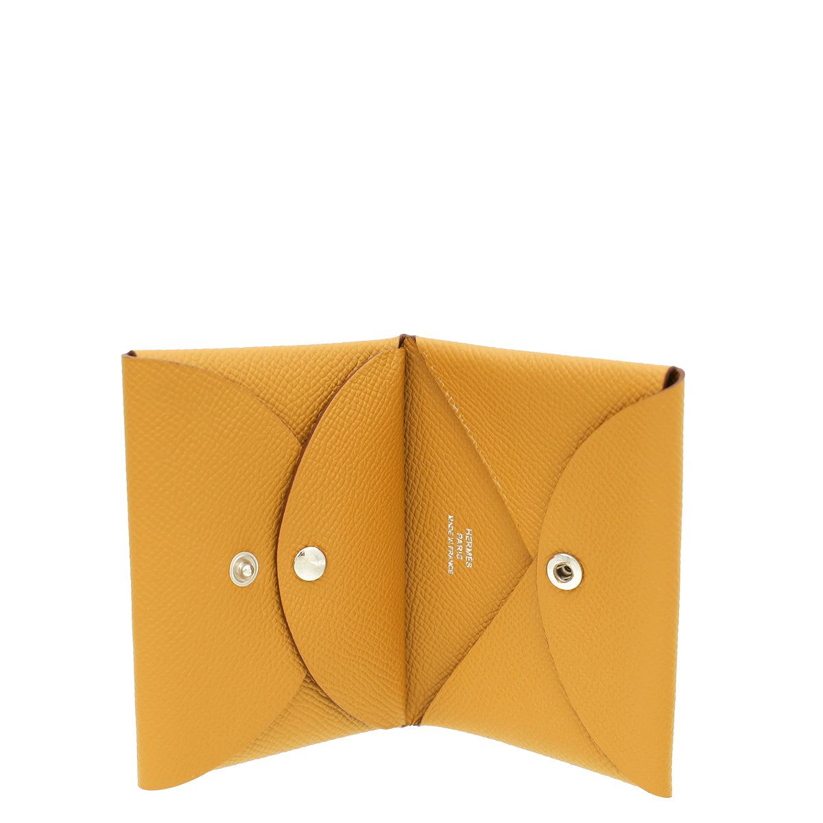 Hermes Caramel Calvi Duo Compact Card Holder