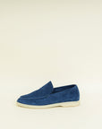 Loro Piana Cobalt Ink Summer Walk Suede Loafer 41.5